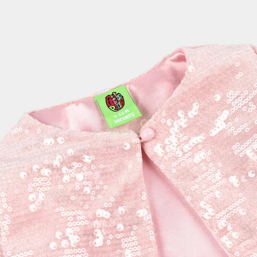 Infant Girls Velvet Bolero Party-Pink