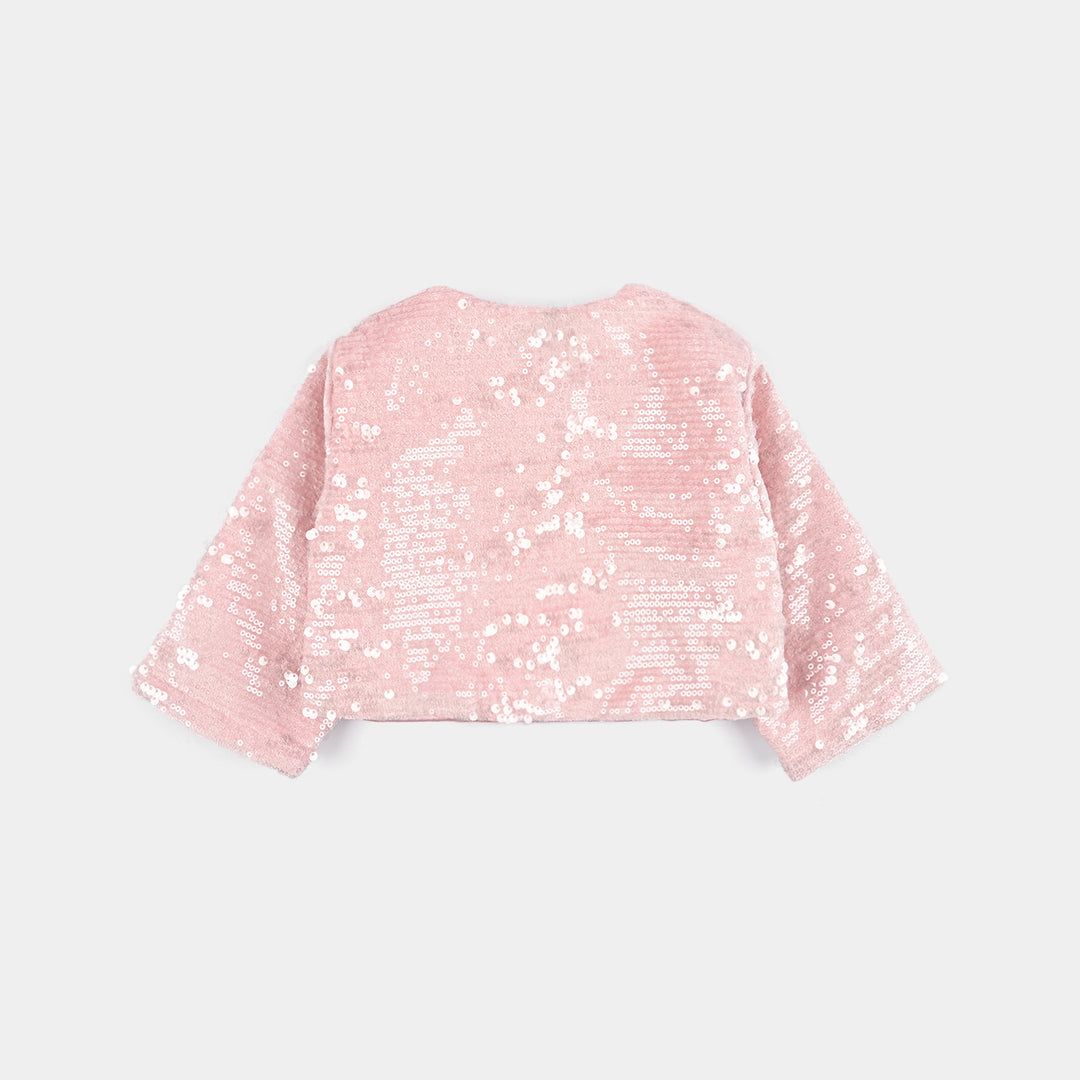 Infant Girls Velvet Bolero Party-Pink