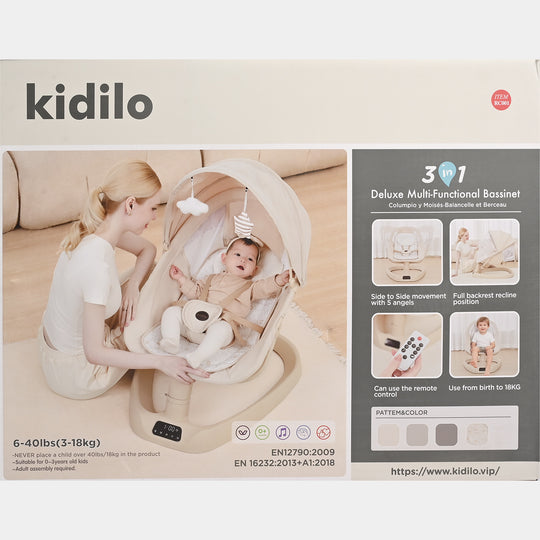 Kidilo Deluxe 3-in-1 Electric Auto Swing & Bassinet