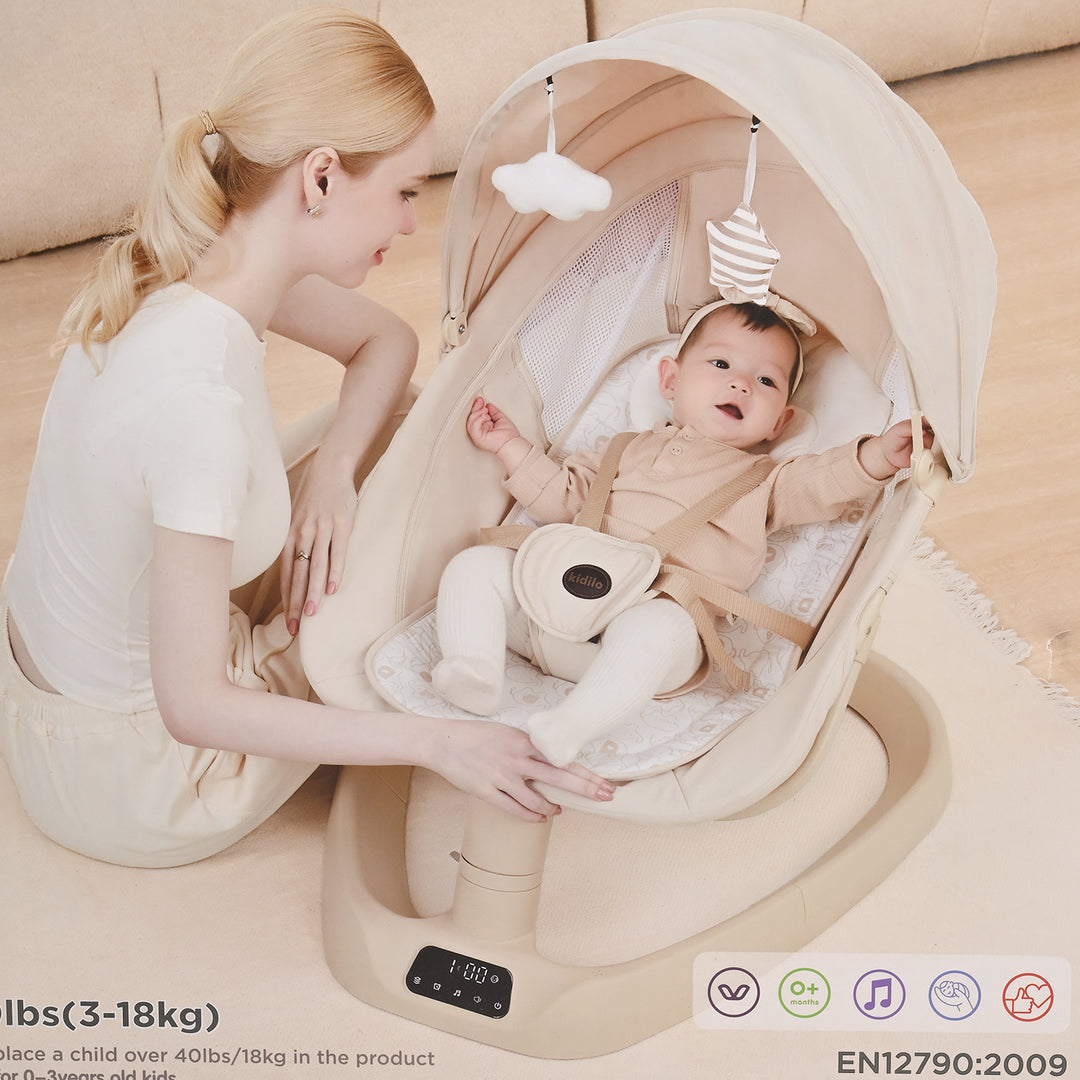 Kidilo Deluxe 3-in-1 Electric Auto Swing & Bassinet