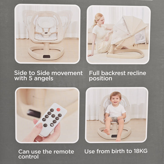 Kidilo Deluxe 3-in-1 Electric Auto Swing & Bassinet