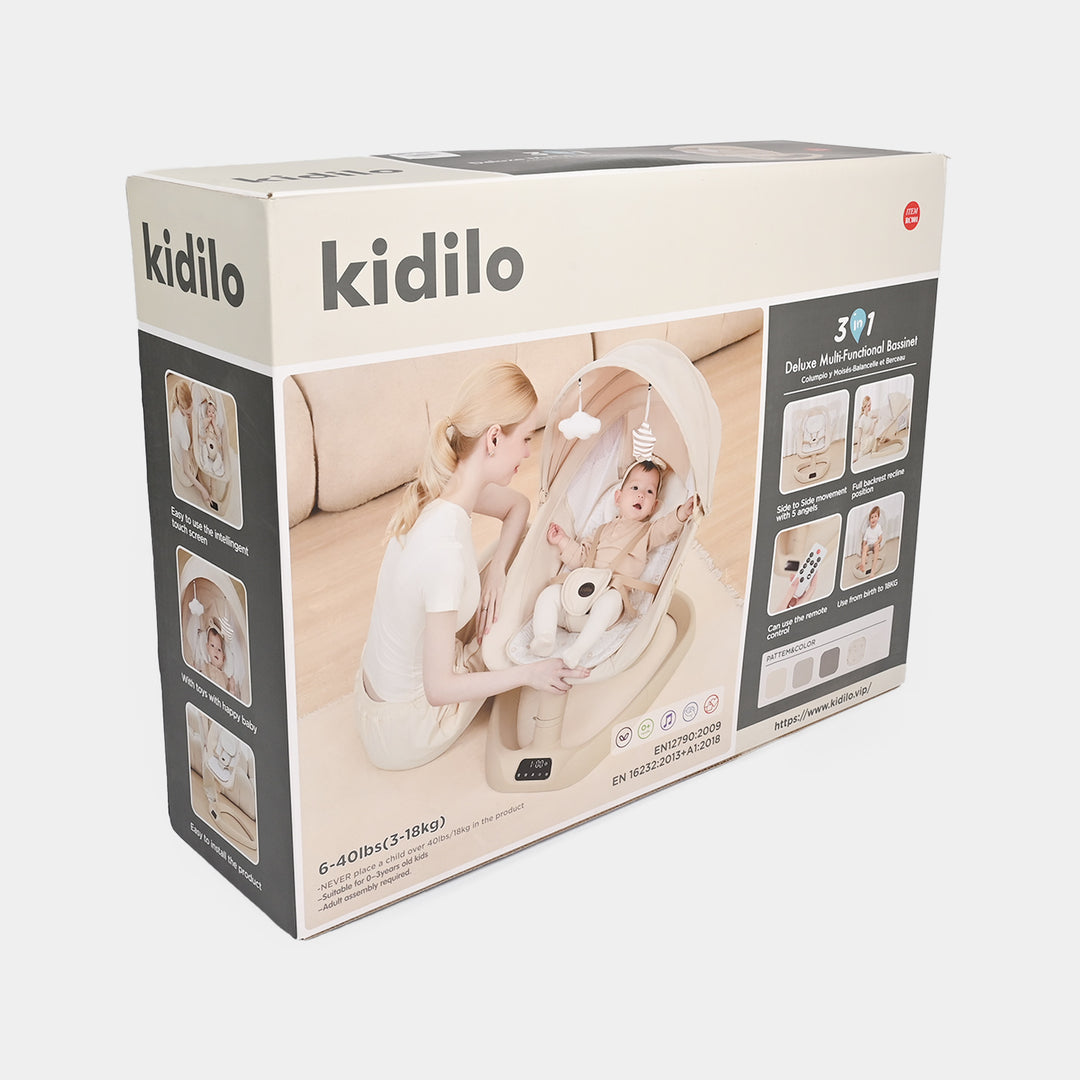Kidilo Deluxe 3-in-1 Electric Auto Swing & Bassinet