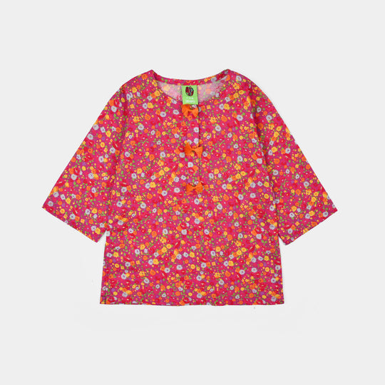 Infant Girls Cotton Printed 2Pcs Chintz-Pink