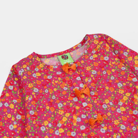 Infant Girls Cotton Printed 2Pcs Chintz-Pink