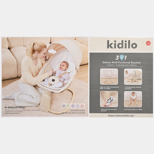 Kidilo 3-in-1 Deluxe Multi-Functional Bassinet & Electric Swing
