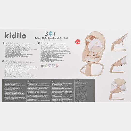 Kidilo 3-in-1 Deluxe Multi-Functional Bassinet & Electric Swing
