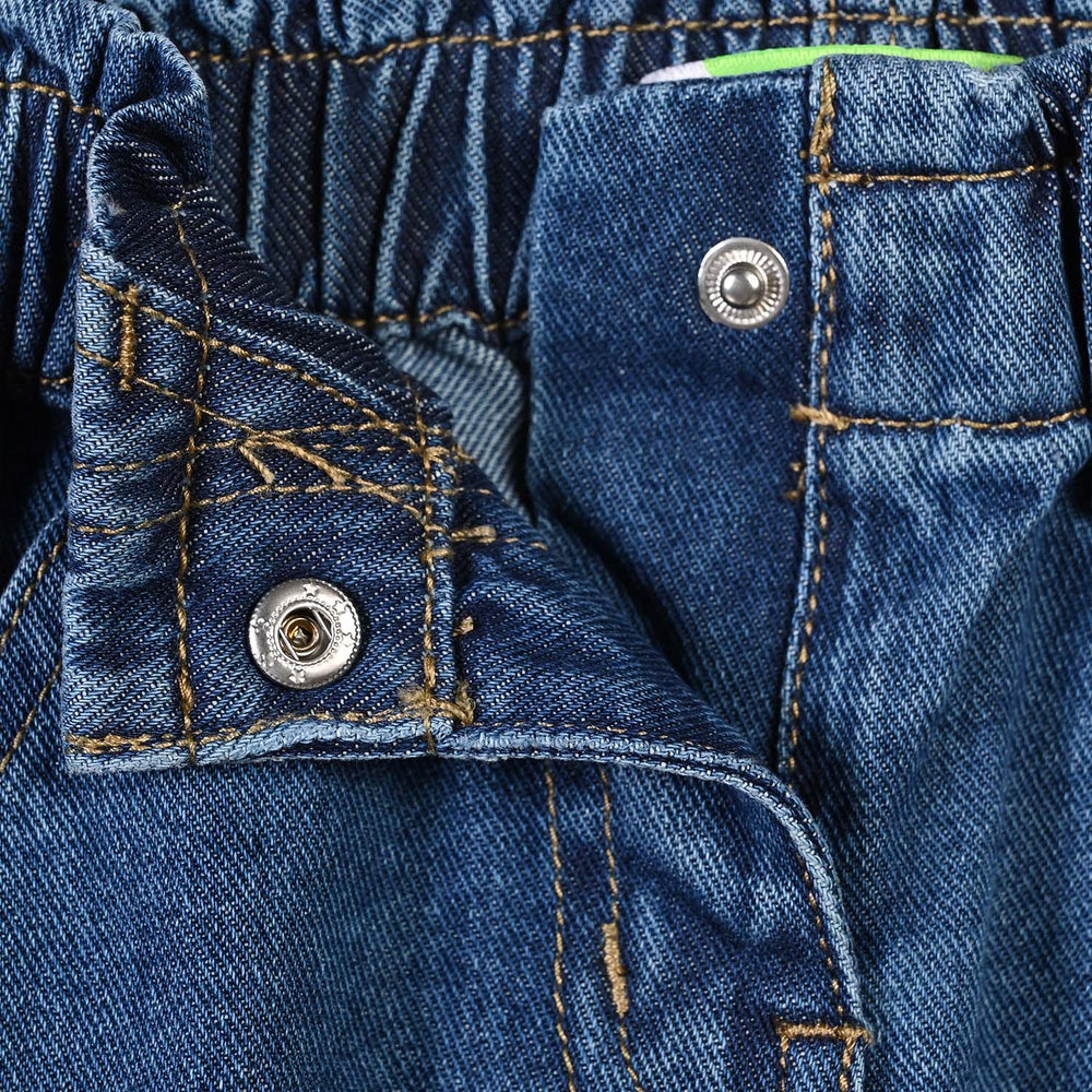 Infant Girls Denim rigid Pant Stitch-D.Blue