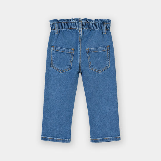 Infant Girls Denim rigid Pant Polka Dot-LT.Blue