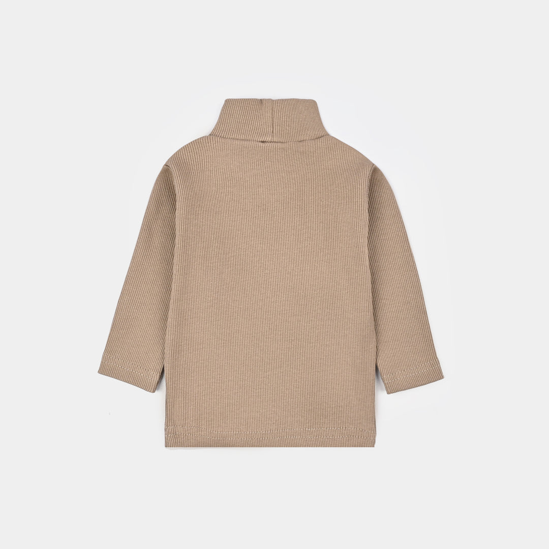 Infant Boys 2x1 Rib Turtle Neck - Khaki