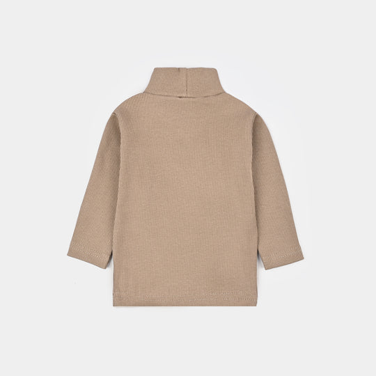 Infant Boys 2x1 Rib Turtle Neck - Khaki