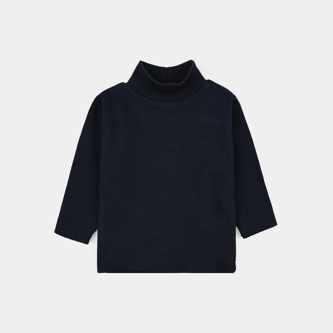 Infant Boys 2x1 Rib Turtle Neck - Navy