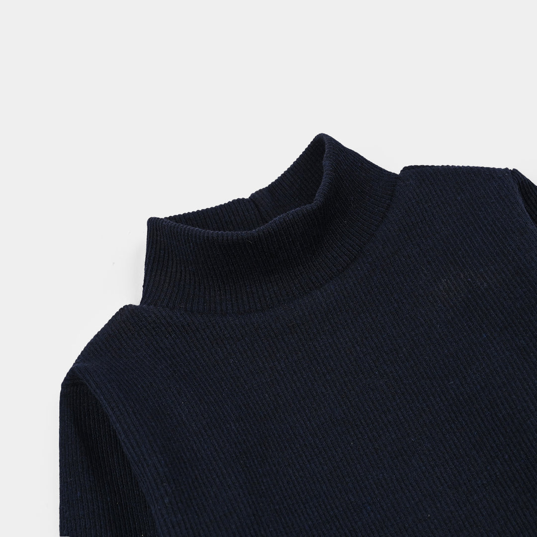 Infant Boys 2x1 Rib Turtle Neck - Navy