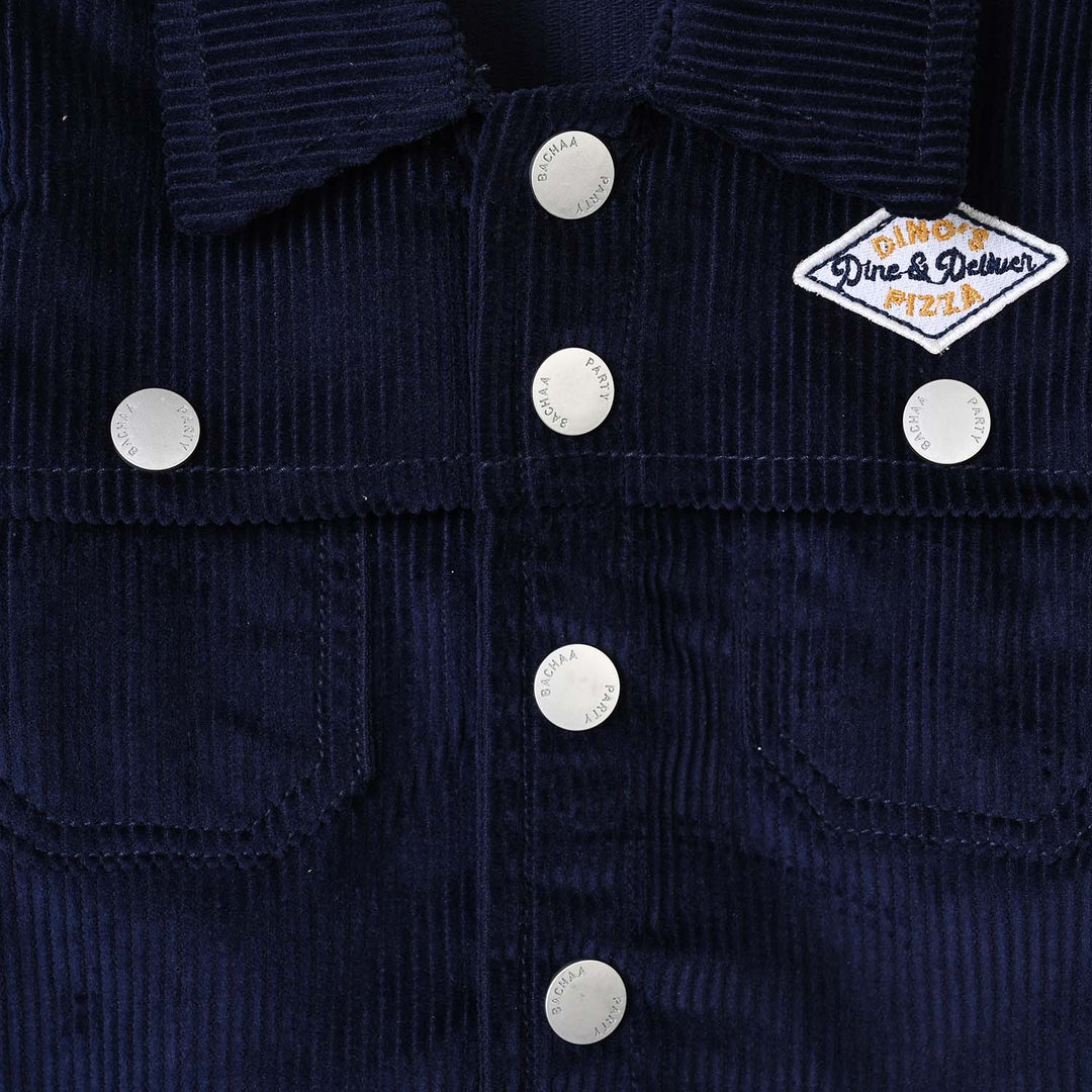 Infant Boys Corduroy Jacket DINO’S PIZZA-BLUE