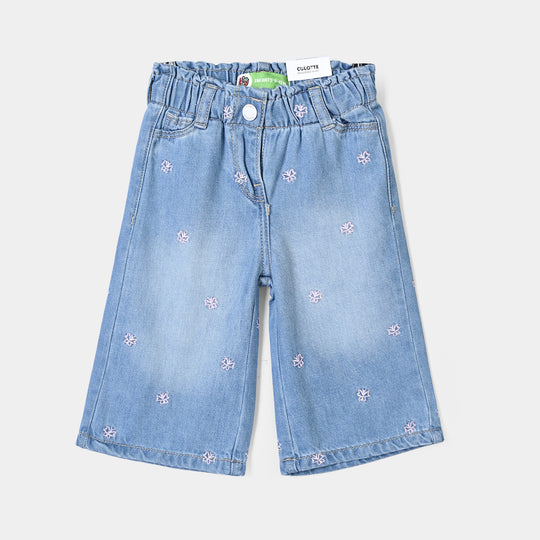 Infant Girls Denim rigid Pant Butterflies -Light Blue