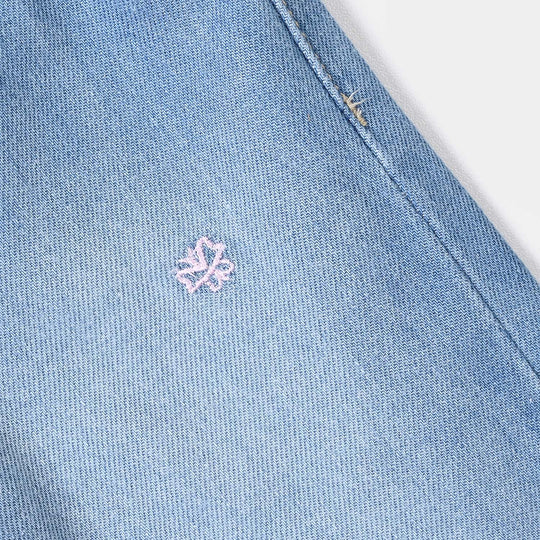 Infant Girls Denim rigid Pant Butterflies -Light Blue