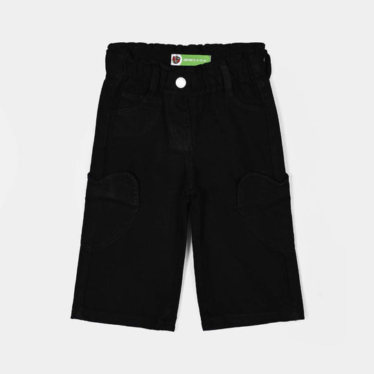 Infant Girls Denim rigid Pant Black Heart-BLACK