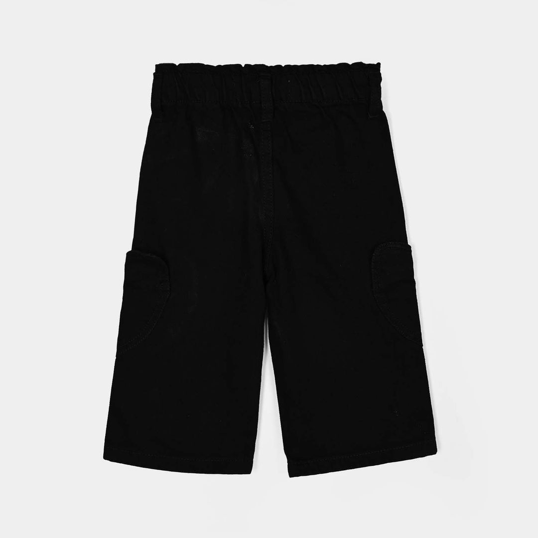Infant Girls Denim rigid Pant Black Heart-BLACK