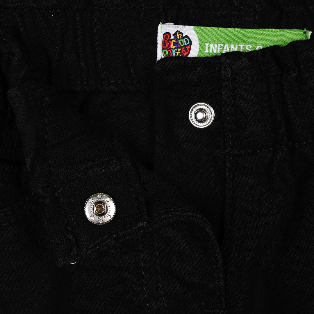 Infant Girls Denim rigid Pant Black Heart-BLACK