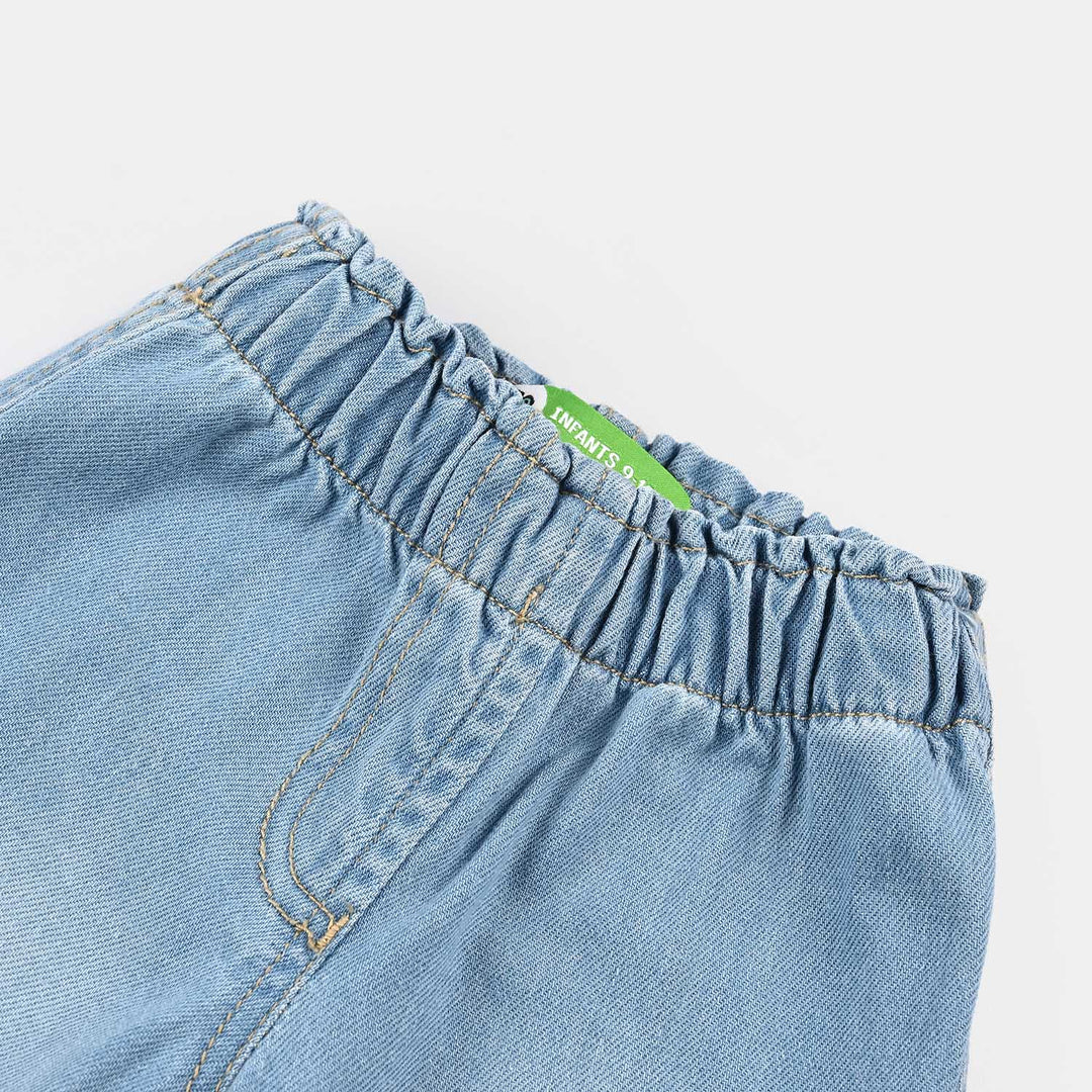 Infant Girls Denim rigid Pant Strawberry-Light Blue