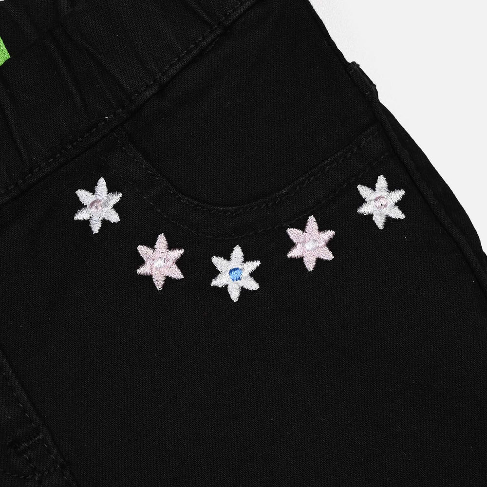 Infant Girls Denim Stretch Pant Blossom-BLACK