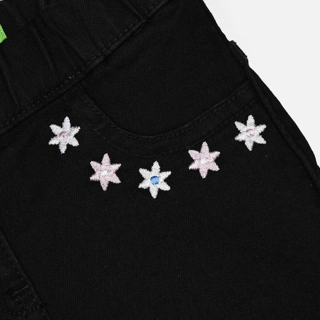 Infant Girls Denim Stretch Pant Blossom-BLACK