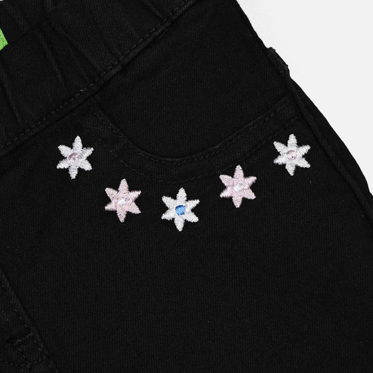 Infant Girls Denim Stretch Pant Blossom-BLACK
