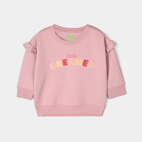 Infant Girls Scuba Sweatshirt Little Dreamer-Pink