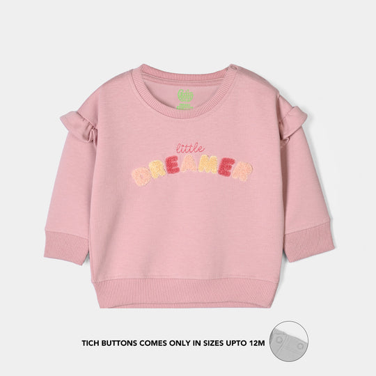 Infant Girls Scuba Sweatshirt Little Dreamer-Pink