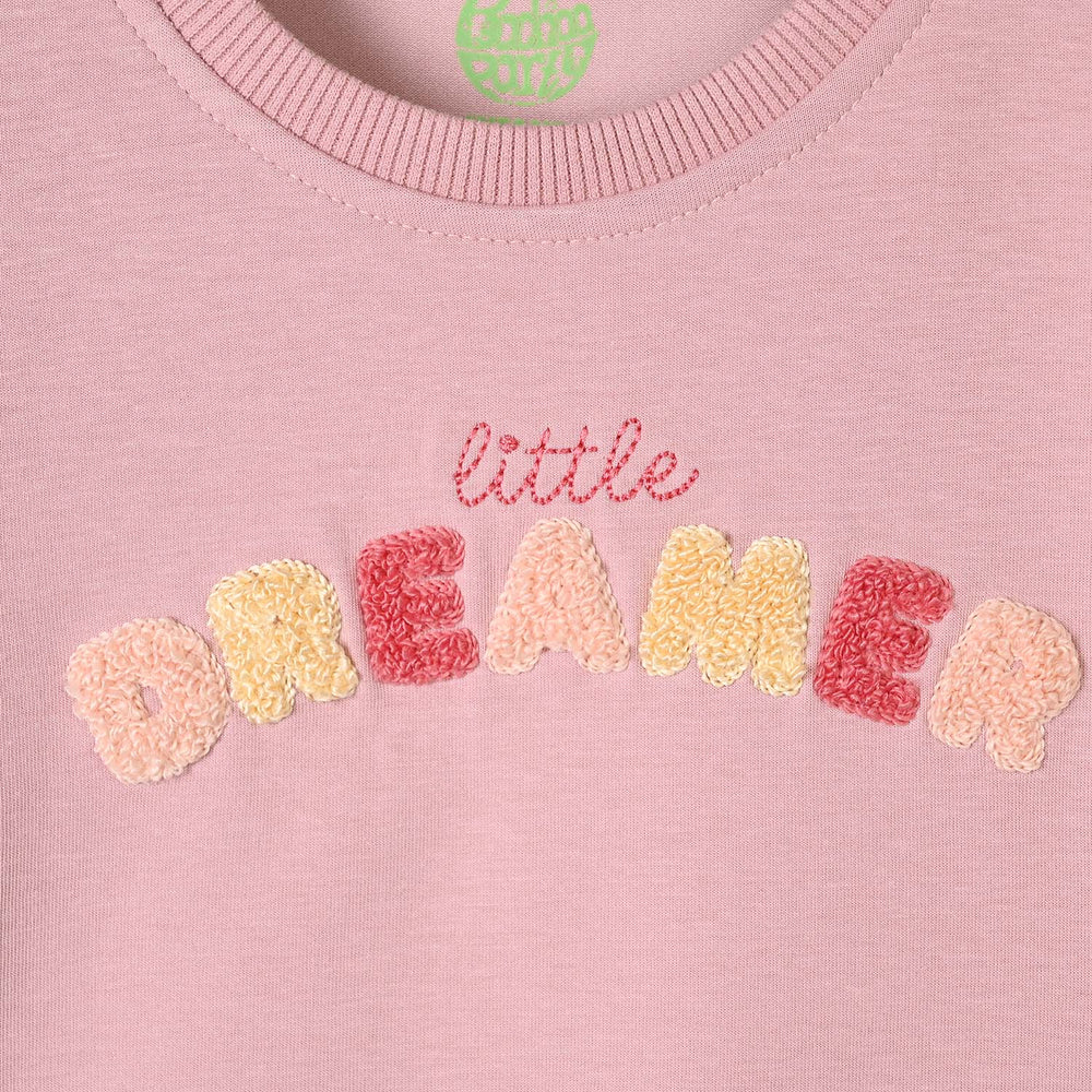 Infant Girls Scuba Sweatshirt Little Dreamer-Pink