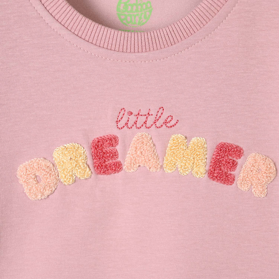 Infant Girls Scuba Sweatshirt Little Dreamer-Pink