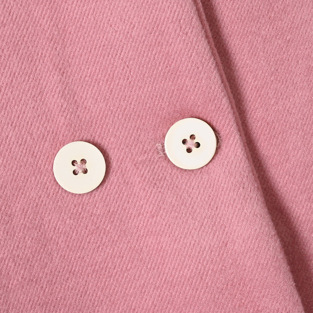 Girls Wool Trench Coat Peter Pan-PINK