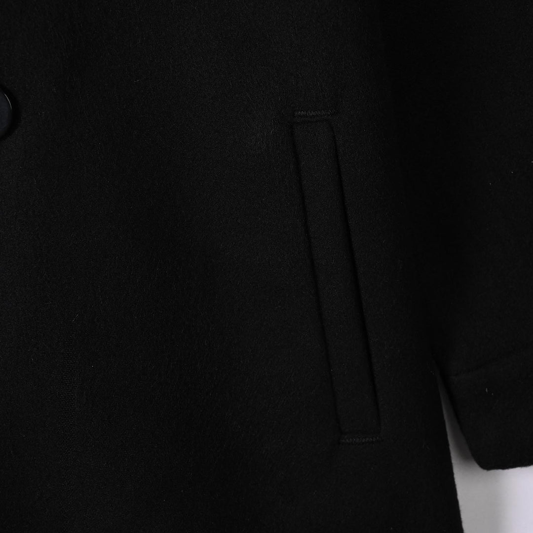 Girls Wool Trench Coat-Black