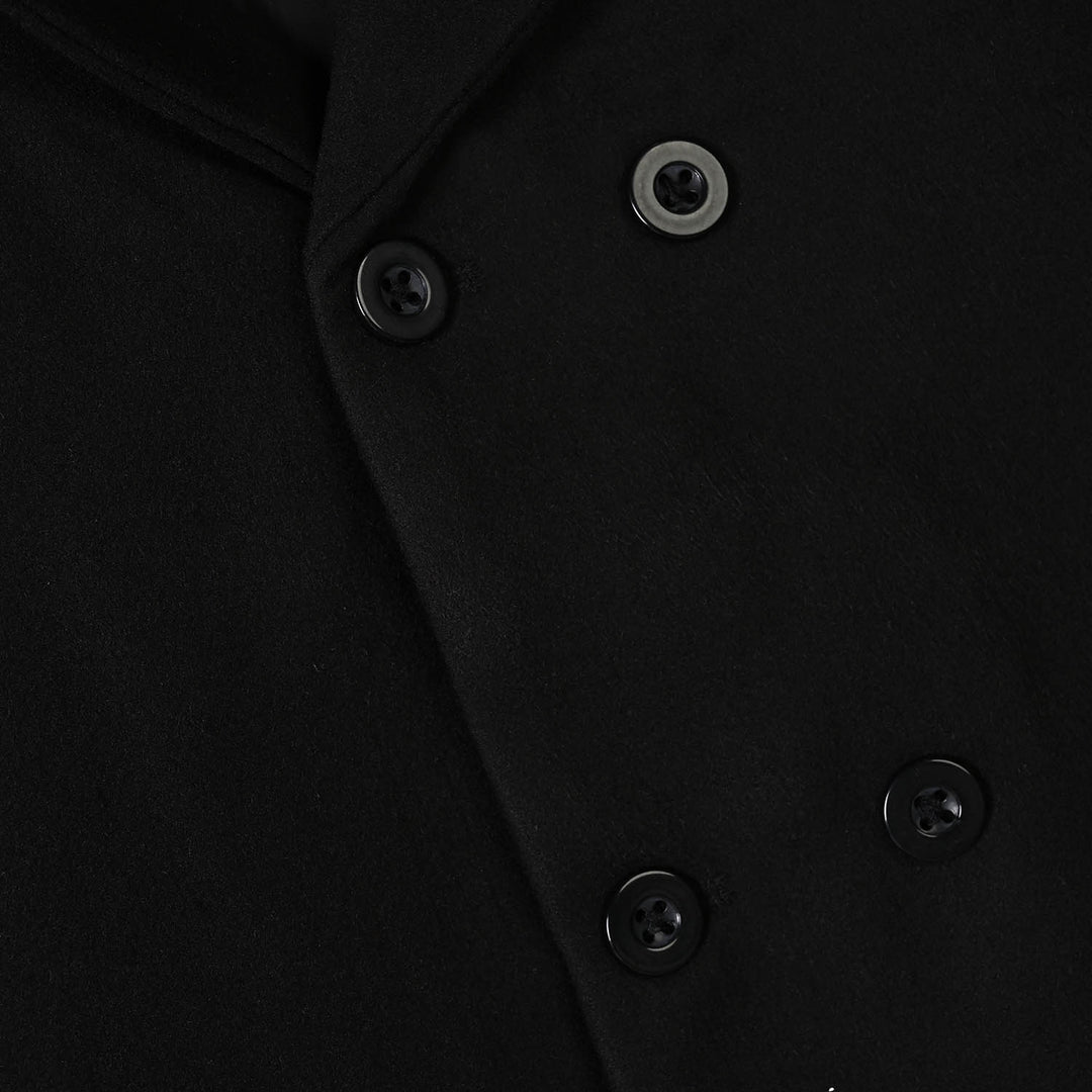 Girls Wool Trench Coat-Black