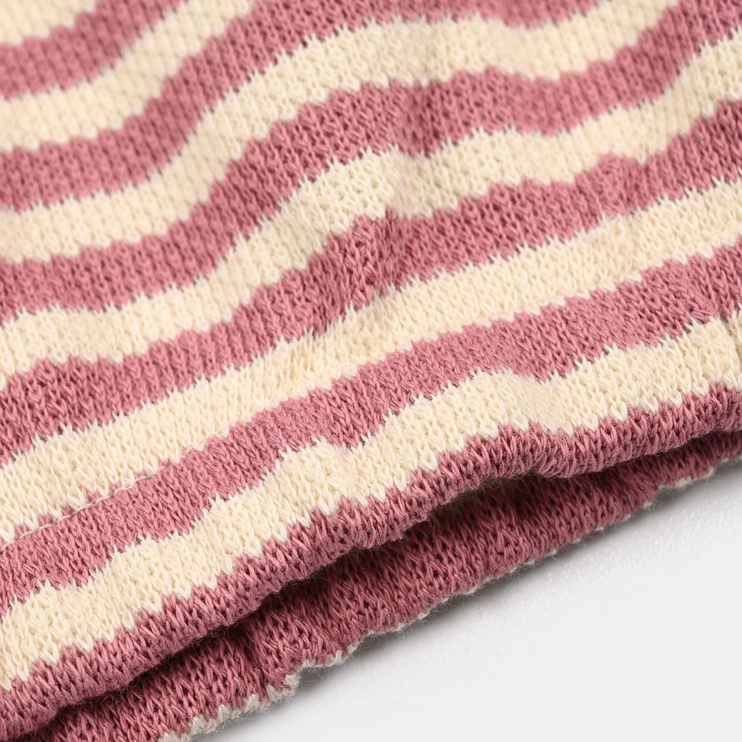 Girls Knitted Jacquard Sweatshirt Make your Heart-PINK