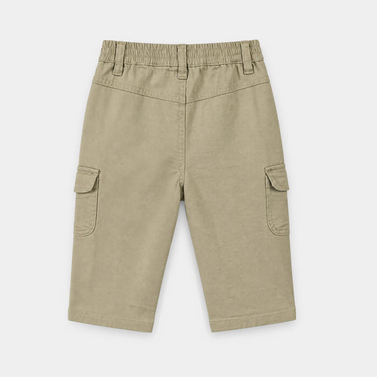 Infant Boys Cotton Twill Tiny But Mighty-KHAKI