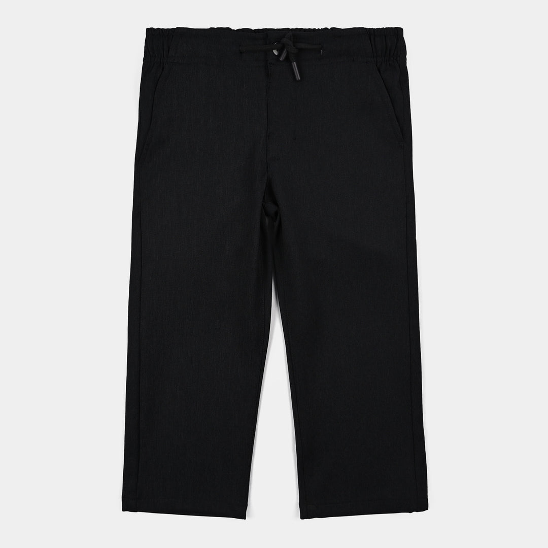 Boys Cotton Twill Pant Poly-BLACK