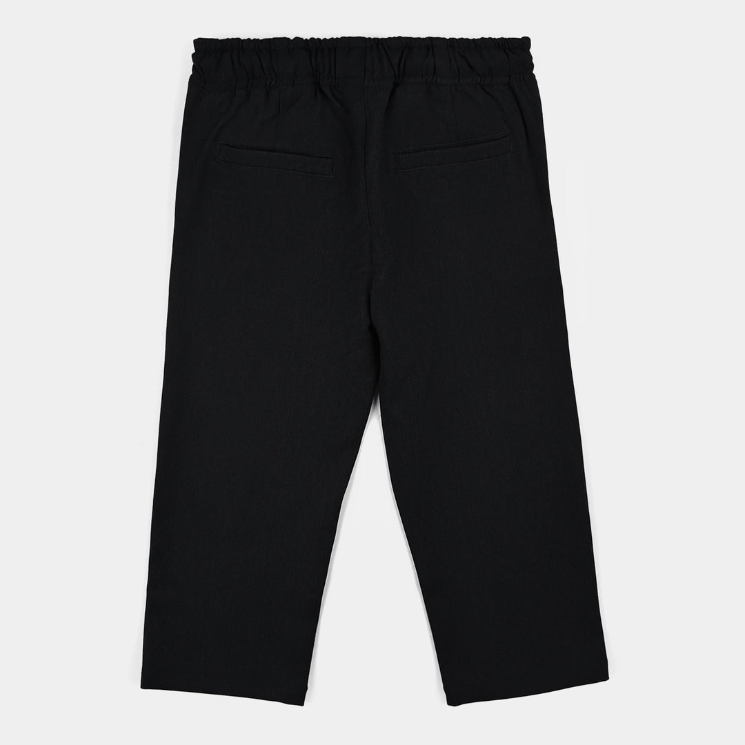 Boys Cotton Twill Pant Poly-BLACK