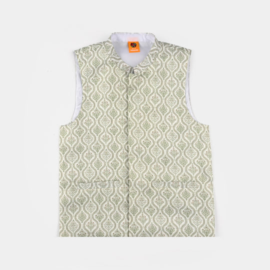 Boys Poly Viscose Waistcoat (Rangreez Off White)