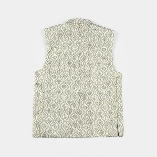 Boys Poly Viscose Waistcoat (Rangreez Off White)
