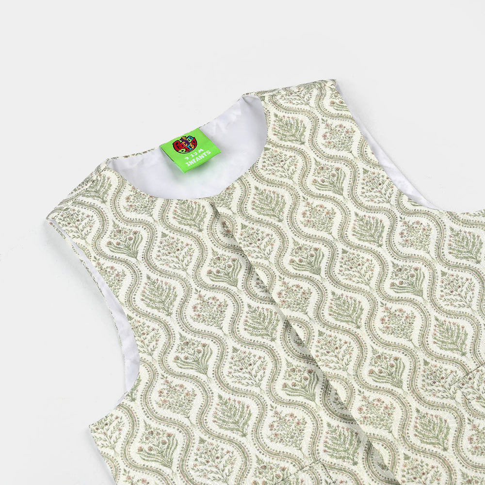 Infant Boys Poly Viscose Waistcoat (Rangreez Off White)