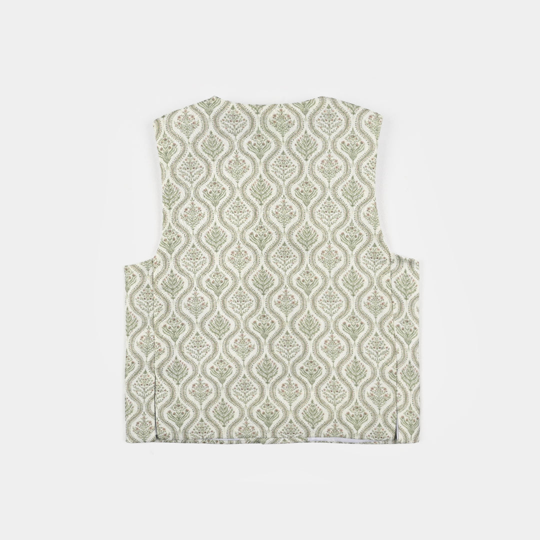 Infant Boys Poly Viscose Waistcoat (Rangreez Off White)