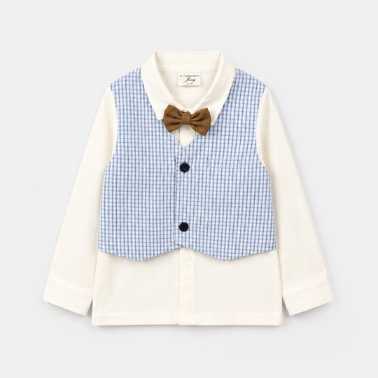 Infant Boys Cotton Interlock 3 - PC 320 - 025- White.Brown