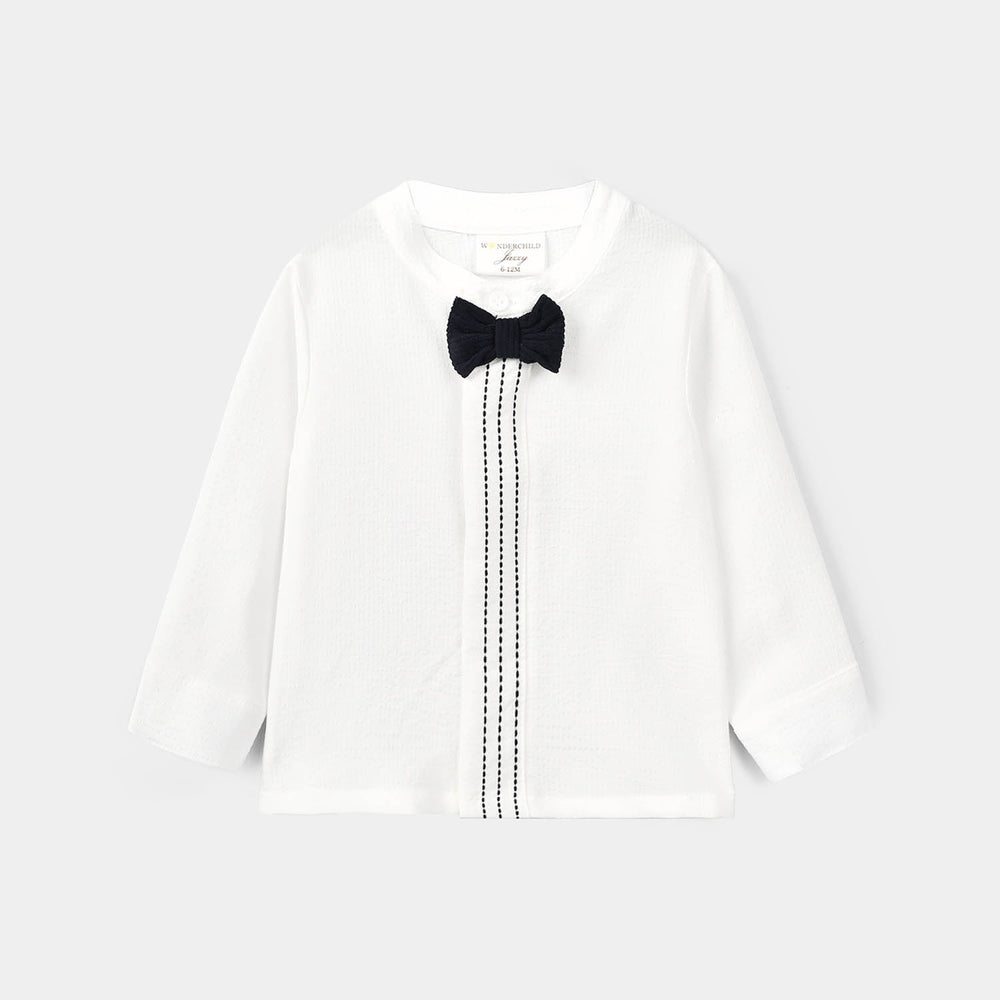 Boys Cotton Interlock Woven Suit 320 - 033 - White & Navy