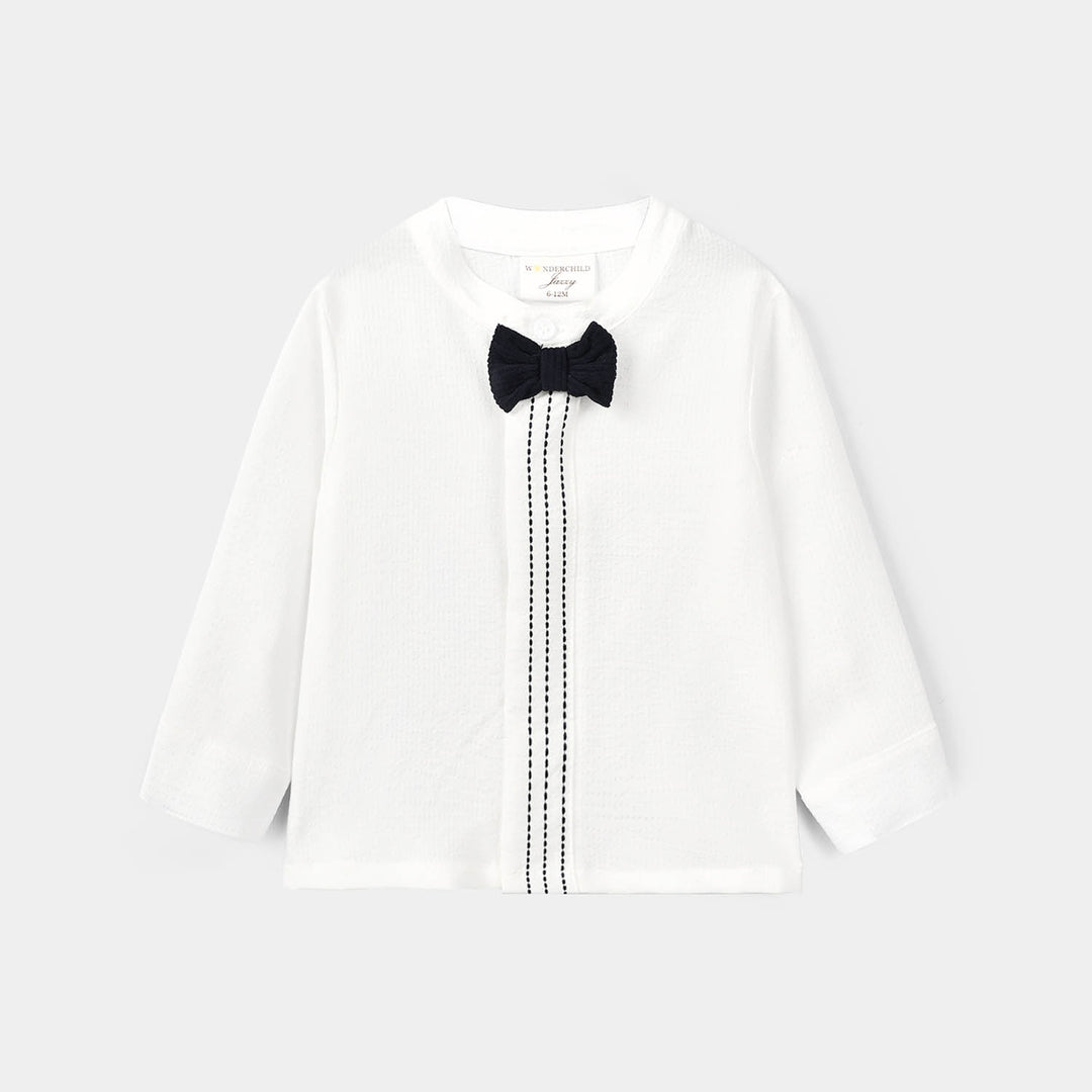 Boys Cotton Interlock Woven Suit 320 - 033 - White & Navy