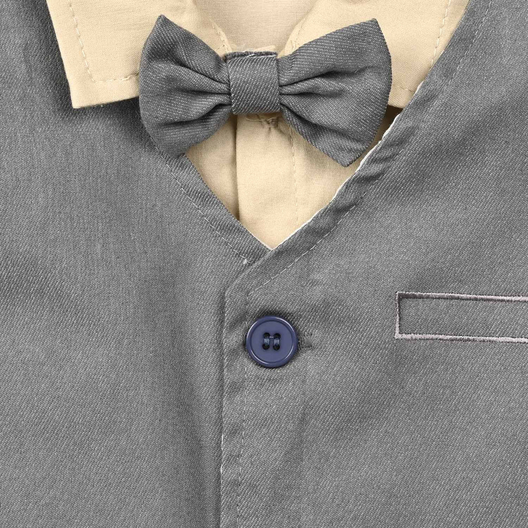 Infant Boys Cotton Interlock 3 - PC 320 - 030- Grey.Beige