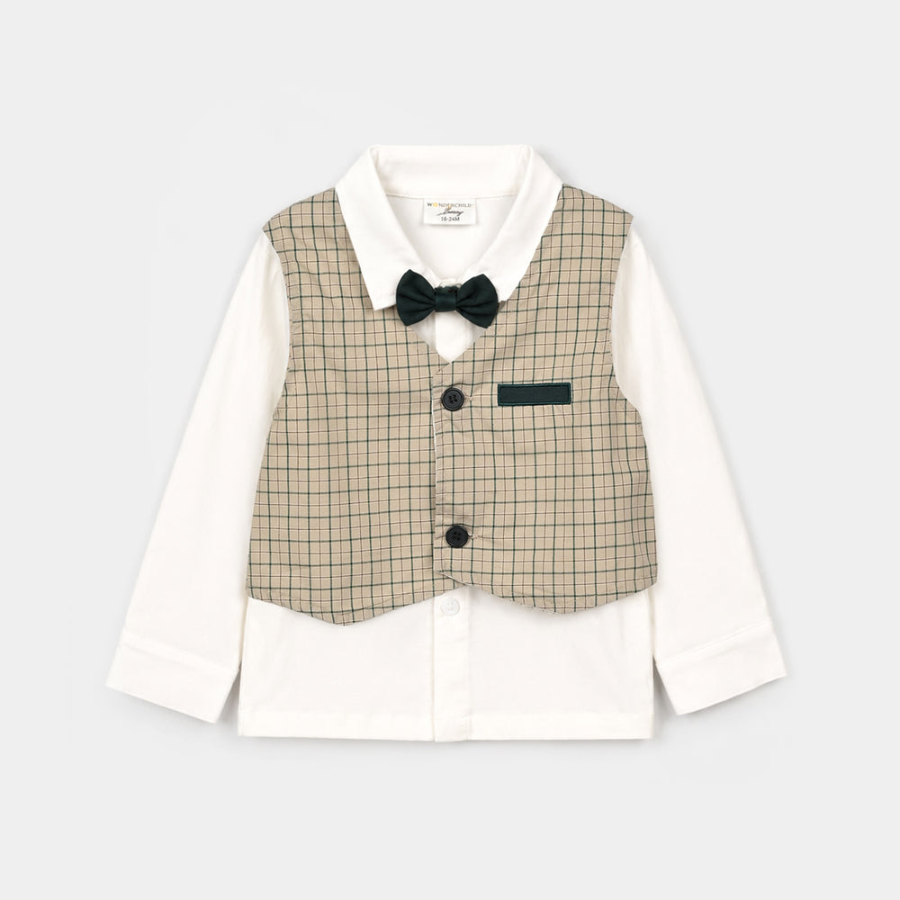 Boys Cotton Interlock 3 - PC 320 - 028 - White & Green