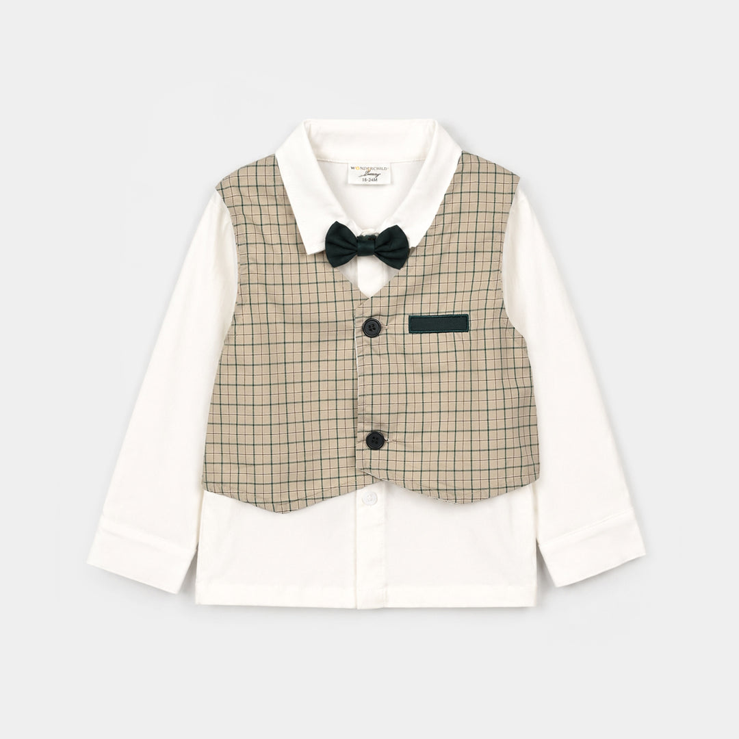 Boys Cotton Interlock 3 - PC 320 - 028 - White & Green