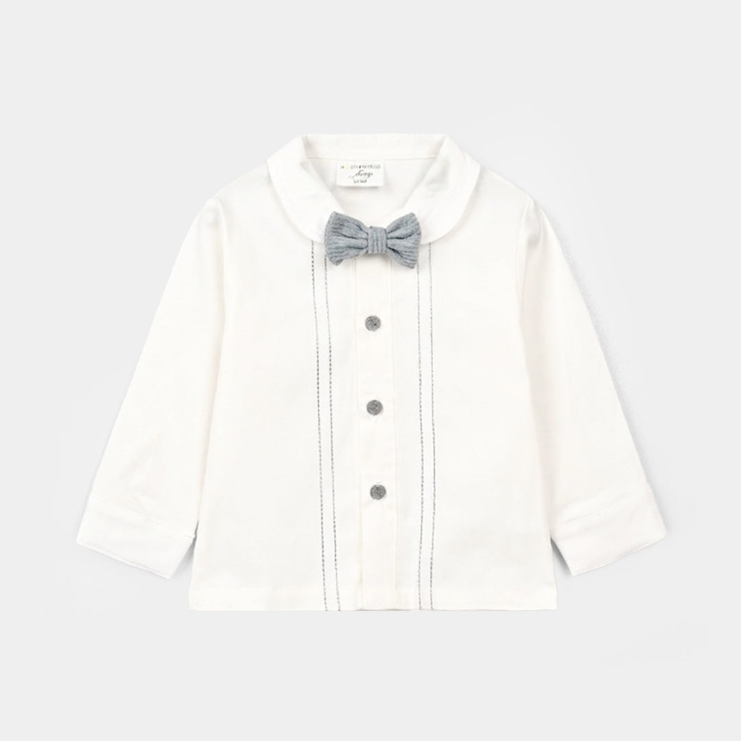 Boys Cotton Interlock Woven Suit 320 - 031- White.Blue