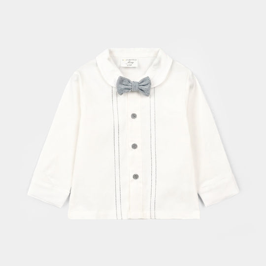Boys Cotton Interlock Woven Suit 320 - 031- White.Blue