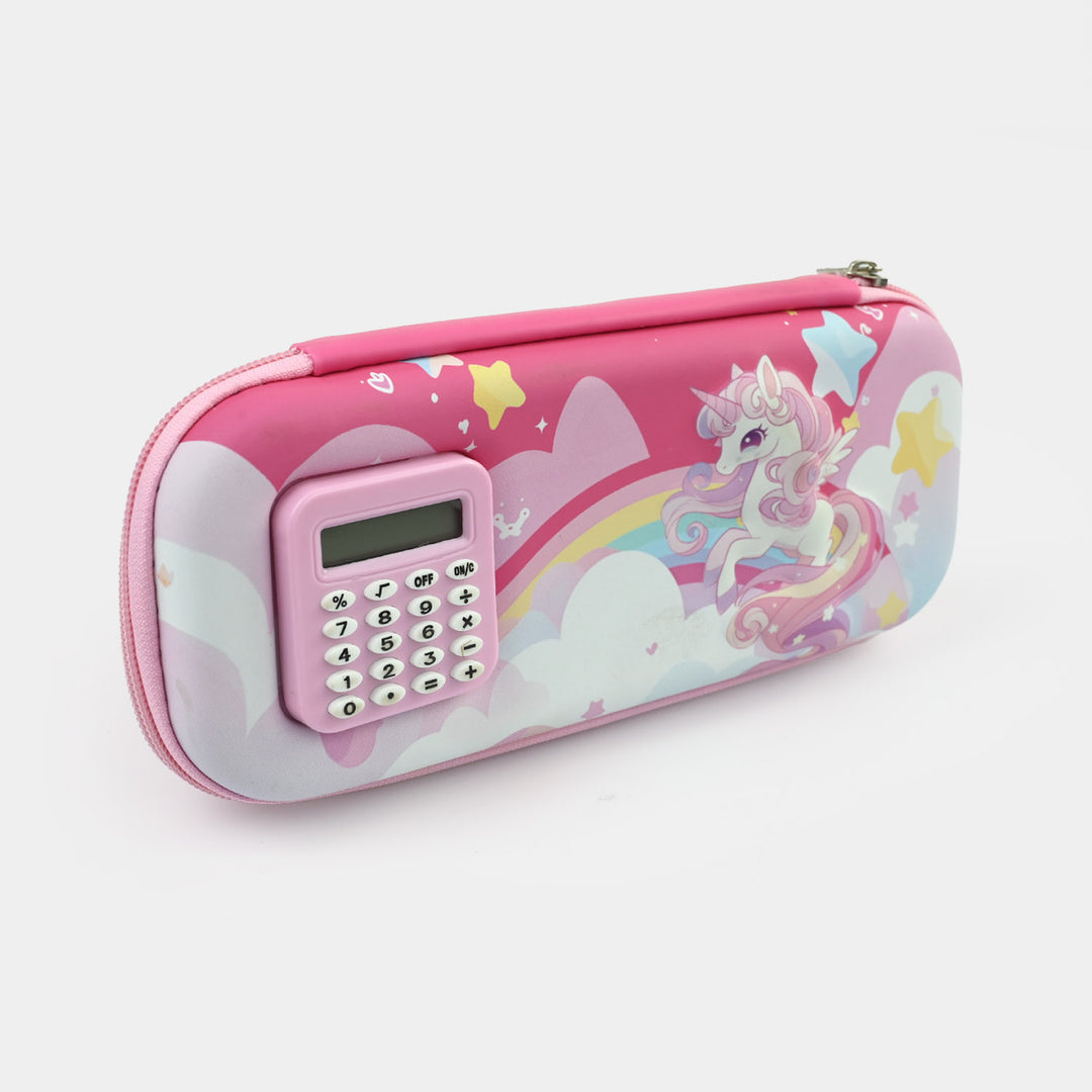 Stationery Pencil Pouch with Built-in Calculator
